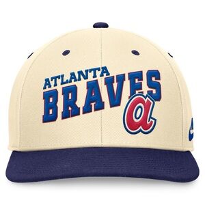 Nike Cream and Blue Braves Baseball Hat